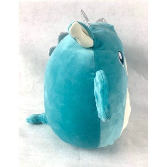 SquishMallows Tatiana The Teal Dragon 12" Plush Pillow with Hearts - Picture 2 of 9